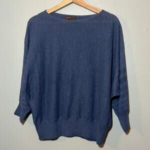 Women's Size S/M Kerisma Blue Pullover Sweater Striped Dolman Sleeve Slouchy